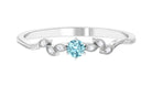 Aquamarine and Diamond Leaf Branch Promise Ring Aquamarine - ( AAA ) - Quality - Rosec Jewels