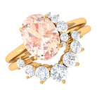 1.75 CT Morganite and Diamond Engagement Enhancer Ring Set Morganite - ( AAA ) - Quality - Rosec Jewels