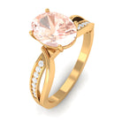 1.25 CT Infinity Shank Morganite Engagement Ring with Diamond Morganite - ( AAA ) - Quality - Rosec Jewels