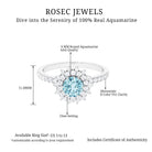 Aquamarine and Moissanite Cluster Halo Engagement Ring Aquamarine - ( AAA ) - Quality - Rosec Jewels