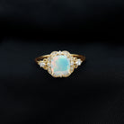 Cushion Cut Ethiopian Opal Cocktail Engagement Ring with Diamond Accent Ethiopian Opal - ( AAA ) - Quality - Rosec Jewels