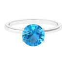 2 CT Round Cut Swiss Blue Topaz Solitaire Engagement Ring Swiss Blue Topaz - ( AAA ) - Quality - Rosec Jewels