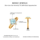 3/4 CT Minimal Princess Cut Aquamarine and Diamond Engagement Enhancer Ring Set Aquamarine - ( AAA ) - Quality - Rosec Jewels