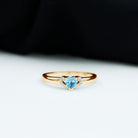 Swiss Blue Topaz Promise Ring With Diamond Swiss Blue Topaz - ( AAA ) - Quality - Rosec Jewels