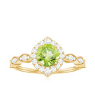 1.25 CT Peridot Vintage Engagement Ring with Diamond Accent Peridot - ( AAA ) - Quality - Rosec Jewels