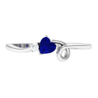 Created Blue Sapphire Twisted Promise Ring Lab Created Blue Sapphire - ( AAAA ) - Quality - Rosec Jewels