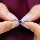 Created Blue Sapphire Twisted Promise Ring Lab Created Blue Sapphire - ( AAAA ) - Quality - Rosec Jewels