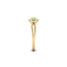 Green Sapphire and Diamond Flower Engagement Ring with Split Shank Green Sapphire - ( AAA ) - Quality - Rosec Jewels