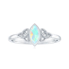 1/2 CT Marquise Cut Ethiopian Opal Solitaire Ring with Celtic Details Ethiopian Opal - ( AAA ) - Quality - Rosec Jewels