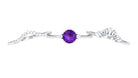 Real Amethyst Designer Trio Wedding Ring Set with Diamond Amethyst - ( AAA ) - Quality - Rosec Jewels