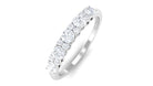Minimal Round Moissanite Simple Half Eternity Ring Moissanite - ( D-VS1 ) - Color and Clarity - Rosec Jewels