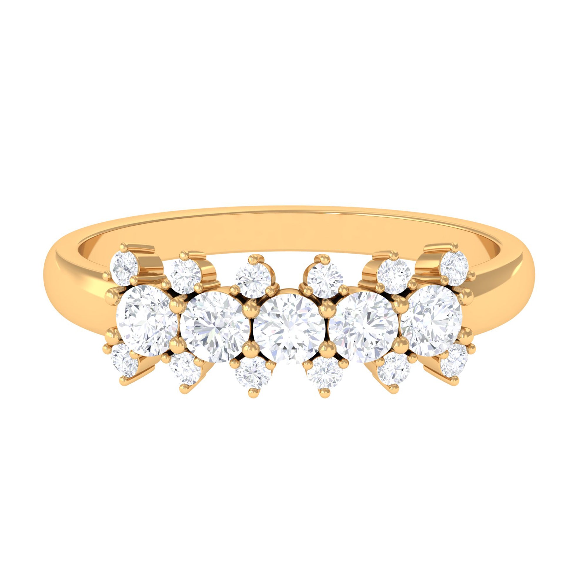 Certified Moissanite Anniversary Band Ring Moissanite - ( D-VS1 ) - Color and Clarity - Rosec Jewels