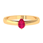 Simple Pear Cut Ruby Solitaire Promise Ring Ruby - ( AAA ) - Quality - Rosec Jewels