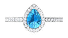 Minimal Swiss Blue Topaz Engagement Ring with Diamond Accent Swiss Blue Topaz - ( AAA ) - Quality - Rosec Jewels