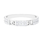 Certified Moissanite Interlock Wedding Band Moissanite - ( D-VS1 ) - Color and Clarity - Rosec Jewels