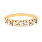 Elegant Oval Moissanite Half Eternity Ring Moissanite - ( D-VS1 ) - Color and Clarity - Rosec Jewels