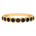 Miligrain Bezel Set Black Onyx Half Eternity Ring Black Onyx - ( AAA ) - Quality - Rosec Jewels