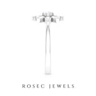 Round and Marquise Zircon Flower Ring Zircon - ( AAAA ) - Quality - Rosec Jewels