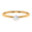 5 MM Round Zircon Solitaire Promise Ring Zircon - ( AAAA ) - Quality - Rosec Jewels