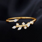 Marquise and Round Cut Natural Diamond Leaf Wrap Ring in Gold Diamond - ( HI-SI ) - Color and Clarity - Rosec Jewels