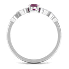 0.50 CT Solitaire Rhodolite Infinity Ring with Diamond Rhodolite - ( AAA ) - Quality - Rosec Jewels