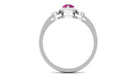 Pink Tourmaline Engagement Ring with Diamond Halo Pink Tourmaline - ( AAA ) - Quality - Rosec Jewels