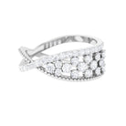 Real Diamond Designer Criss Cross Wedding Band Diamond - ( HI-SI ) - Color and Clarity - Rosec Jewels