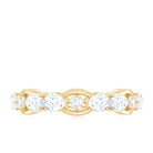 2 CT Round and Pear Cut Zircon East West Gold Eternity Ring Zircon - ( AAAA ) - Quality - Rosec Jewels