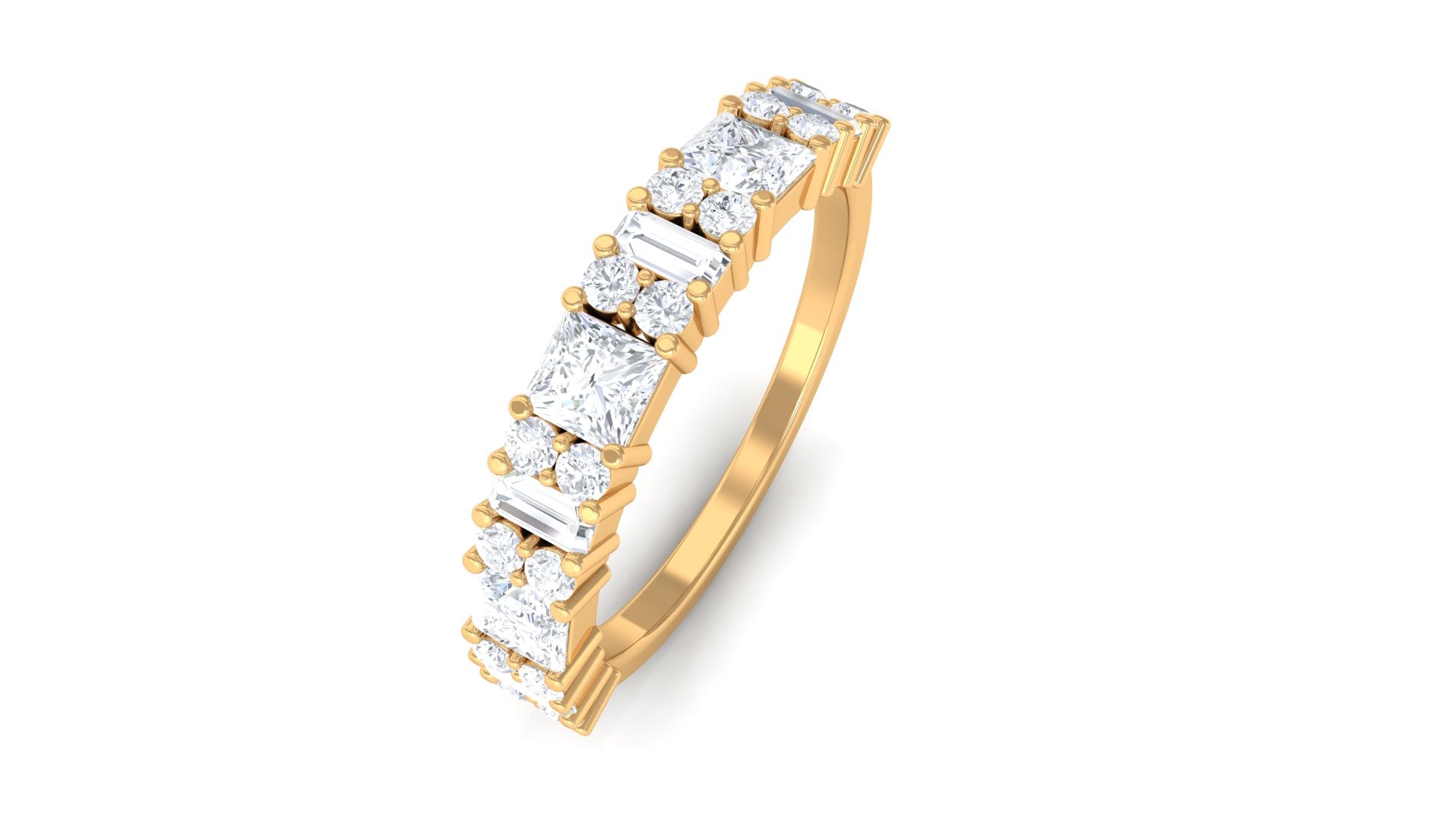 Designer Zircon Half Eternity Band Ring Zircon - ( AAAA ) - Quality - Rosec Jewels