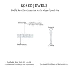 Rosec Jewels-1 Carat Alternate Bezel Set Moissanite Half Eternity Band in Gold