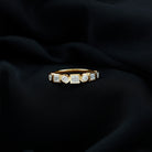 Rosec Jewels-1 Carat Alternate Bezel Set Moissanite Half Eternity Band in Gold