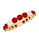 2.50 CT Created Ruby Designer Full Eternity Ring with Diamond Lab Created Ruby - ( AAAA ) - Quality - Rosec Jewels