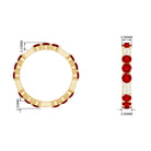 2.50 CT Created Ruby Designer Full Eternity Ring with Diamond Lab Created Ruby - ( AAAA ) - Quality - Rosec Jewels