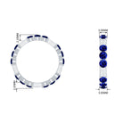 Created Blue Sapphire and Diamond Designer Eternity Band Ring Lab Created Blue Sapphire - ( AAAA ) - Quality - Rosec Jewels