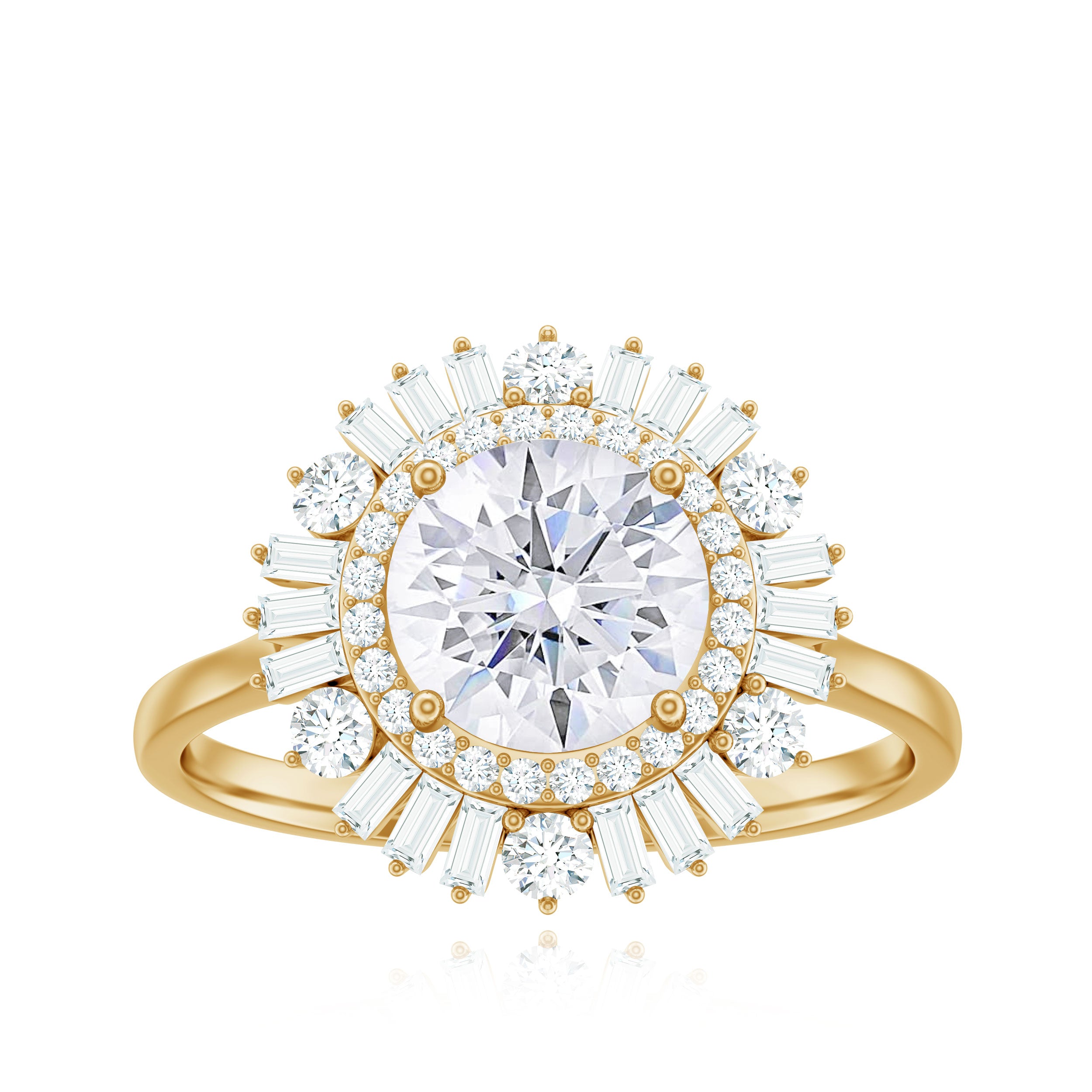 2.25 CT Zircon Cocktail Engagement Ring in Gold Zircon - ( AAAA ) - Quality - Rosec Jewels