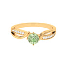 Infinity Shank Round Green Sapphire Engagement Ring with Diamond Green Sapphire - ( AAA ) - Quality - Rosec Jewels