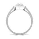 1.50 CT Certified Moissanite Heart Engagement Ring with Halo Moissanite - ( D-VS1 ) - Color and Clarity - Rosec Jewels