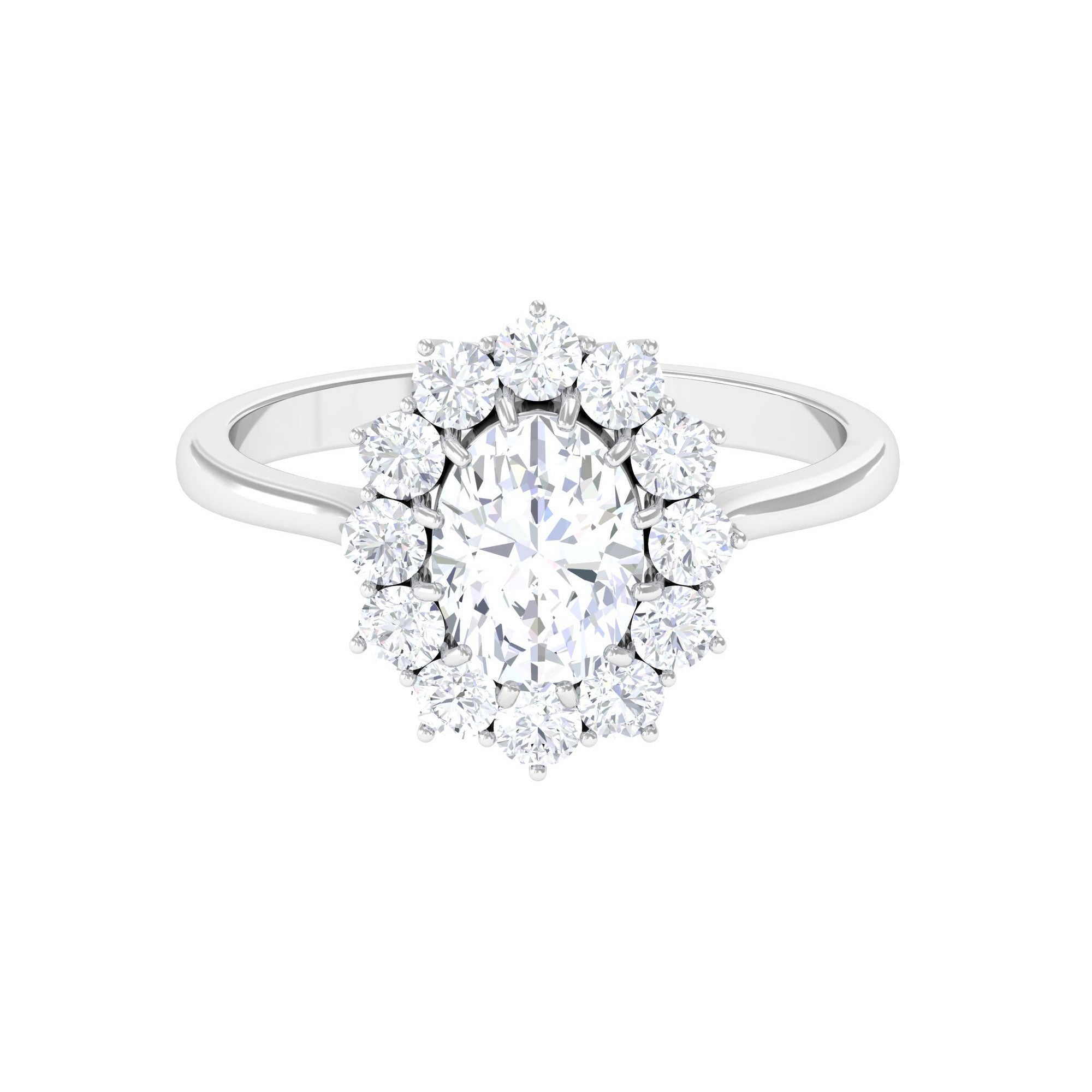 Princess Diana Inspired Simulated Diamond Engagement Ring Zircon - ( AAAA ) - Quality - Rosec Jewels