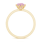 3/4 CT Rose Quartz Solitaire Ring in Lotus Basket Setting Rose Quartz - ( AAA ) - Quality - Rosec Jewels