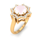 2.5 CT Rose Quartz Star Shape Engagement Ring with Diamond Rose Quartz - ( AAA ) - Quality - Rosec Jewels