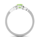 Oval Cut Solitaire Green Sapphire Unique Ring with Diamond Green Sapphire - ( AAA ) - Quality - Rosec Jewels