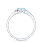 Heart Shape Sky Blue Topaz Solitaire Promise Ring with Diamond Sky Blue Topaz - ( AAA ) - Quality - Rosec Jewels