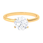 2 CT Simple Round Zircon Solitaire Ring in Peg Head Setting Zircon - ( AAAA ) - Quality - Rosec Jewels