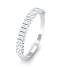 Minimal Baguette Cut Cubic Zirconia Half Eternity Ring Zircon - ( AAAA ) - Quality - Rosec Jewels