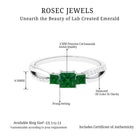 Princess Cut Created Emerald 3 Stone Ring with Diamond Lab Created Emerald - ( AAAA ) - Quality - Rosec Jewels