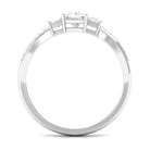 3/4 CT Princess Cut Three Stone Zircon Infinity Promise Ring Zircon - ( AAAA ) - Quality - Rosec Jewels