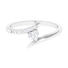 0.50 CT Heart Moissanite Bypass Promise Ring in Gold Moissanite - ( D-VS1 ) - Color and Clarity - Rosec Jewels