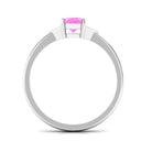 1 CT Oval Pink Sapphire Solitaire Ring with Diamond Accent Pink Sapphire - ( AAA ) - Quality - Rosec Jewels