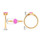 1 CT Oval Pink Sapphire Solitaire Ring with Diamond Accent Pink Sapphire - ( AAA ) - Quality - Rosec Jewels