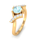 Sky Blue Topaz and Diamond Designer Promise Ring Sky Blue Topaz - ( AAA ) - Quality - Rosec Jewels